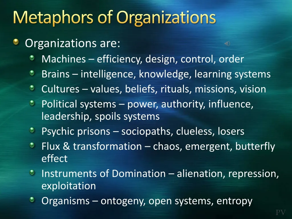 metaphors of organizations