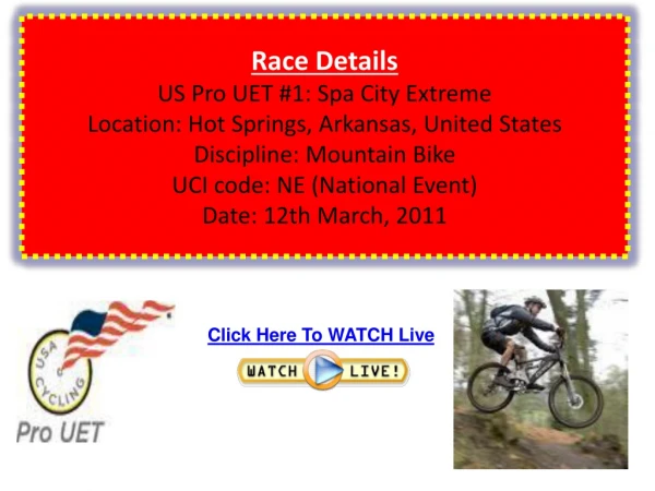 Watch US Pro UET #1: Spa City Extreme Live Streaming Via Onl