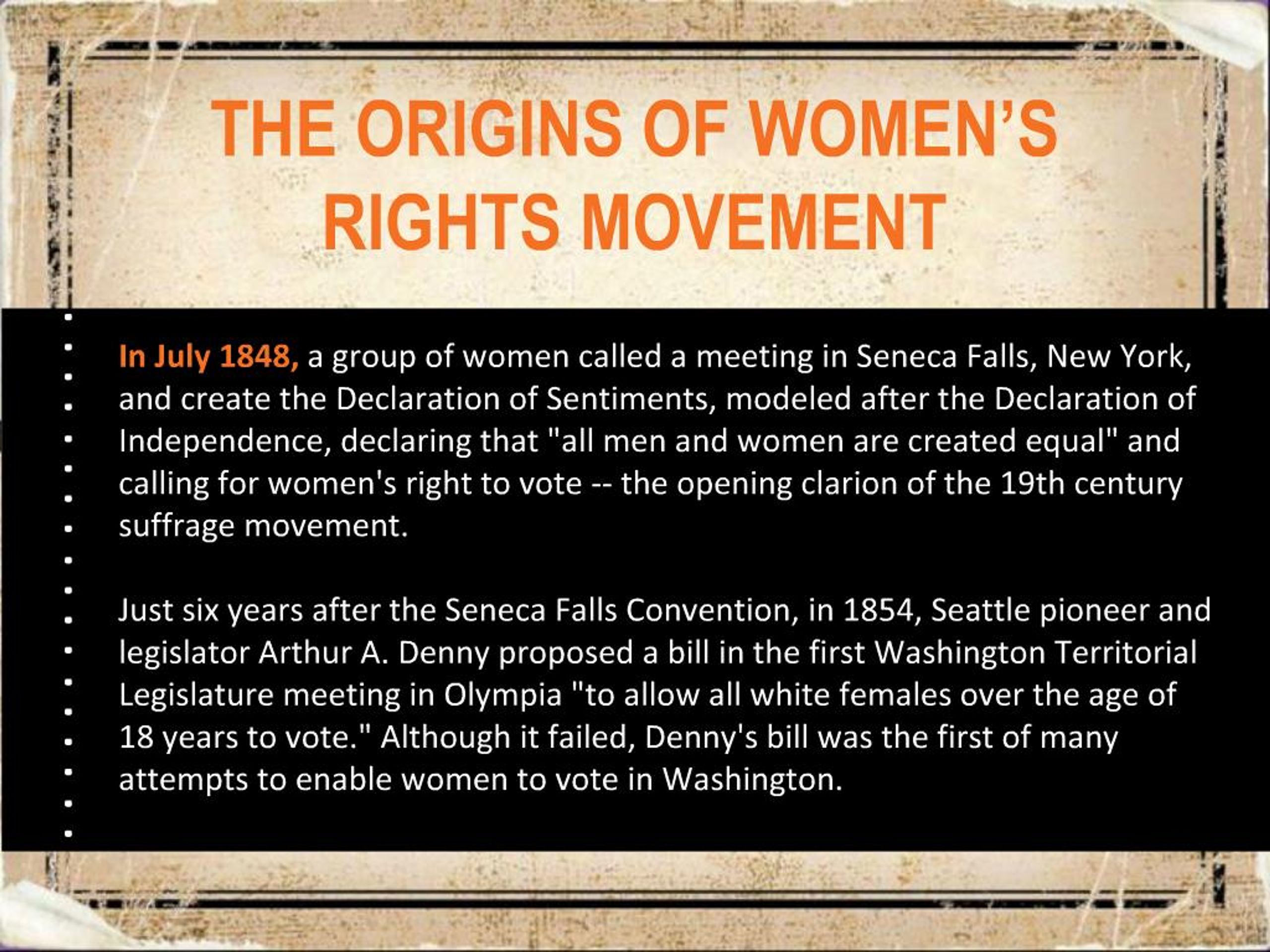 PPT - THE ORIGINS OF WOMEN S RIGHTS MOVEMENT PowerPoint Presentation ...