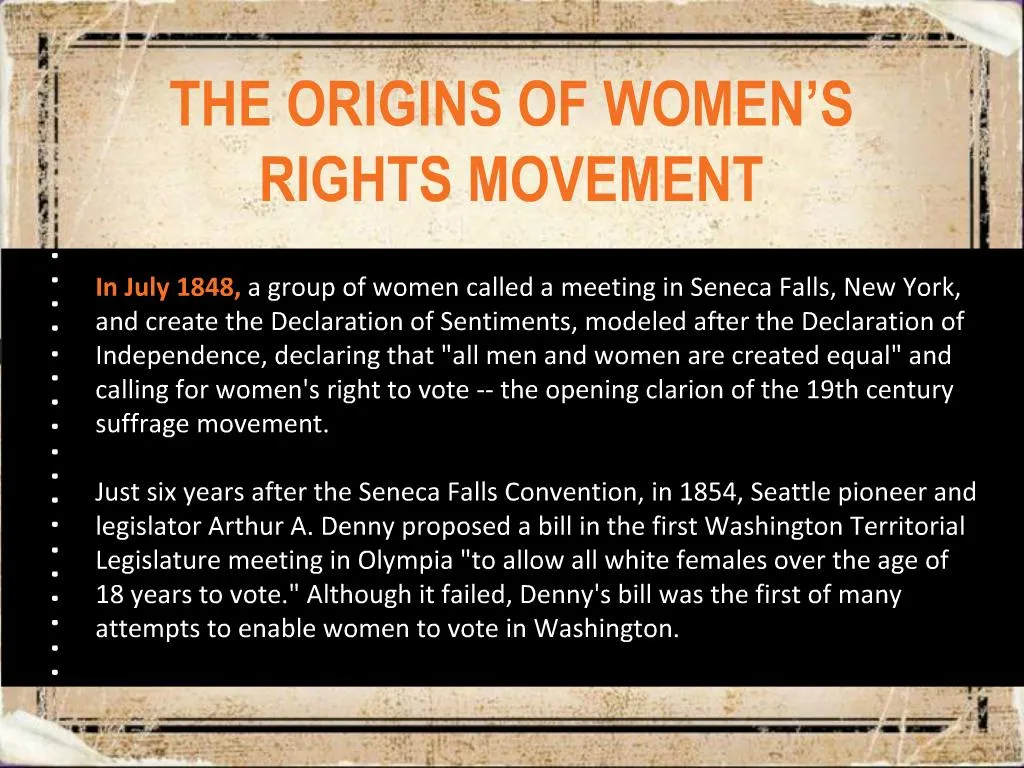 The origins of women's rights