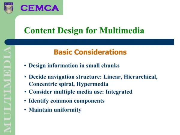 Content Design for Multimedia