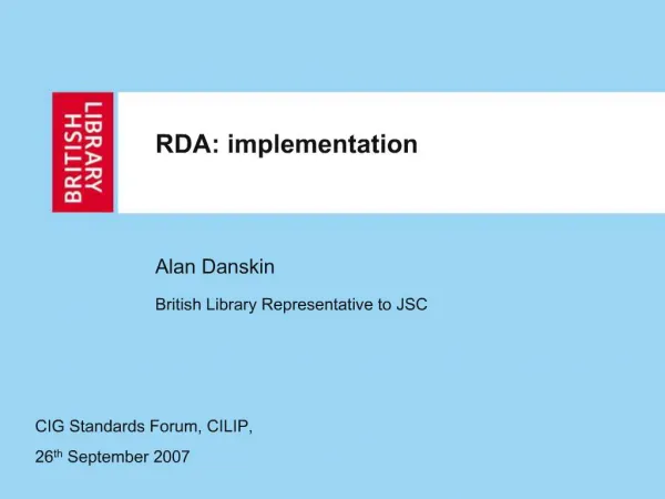RDA: implementation