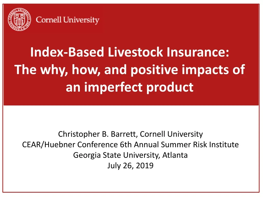 index based livestock insurance