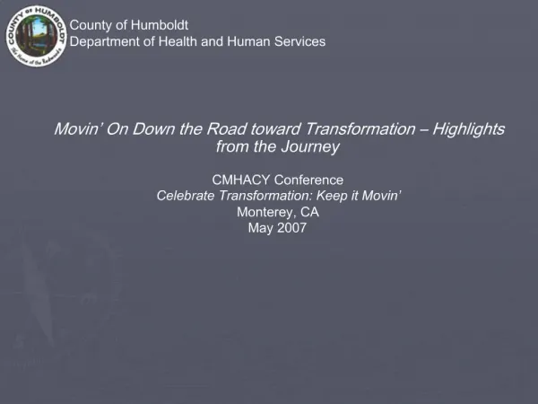 County of Humboldt Department of Health and Human Services