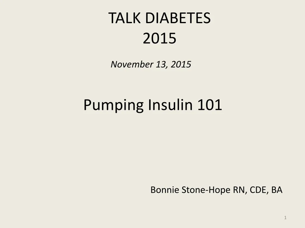 talk diabetes 2015