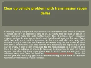 Transmission repair Dallas - slide 1