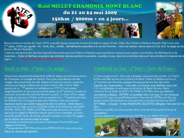 Raid MILLET CHAMONIX MONT BLANC du 21 au 24 mai 2009 150km