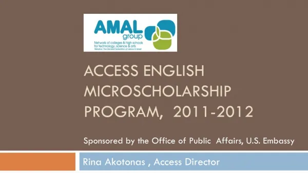 Access English microscholarship program, 2011-2012