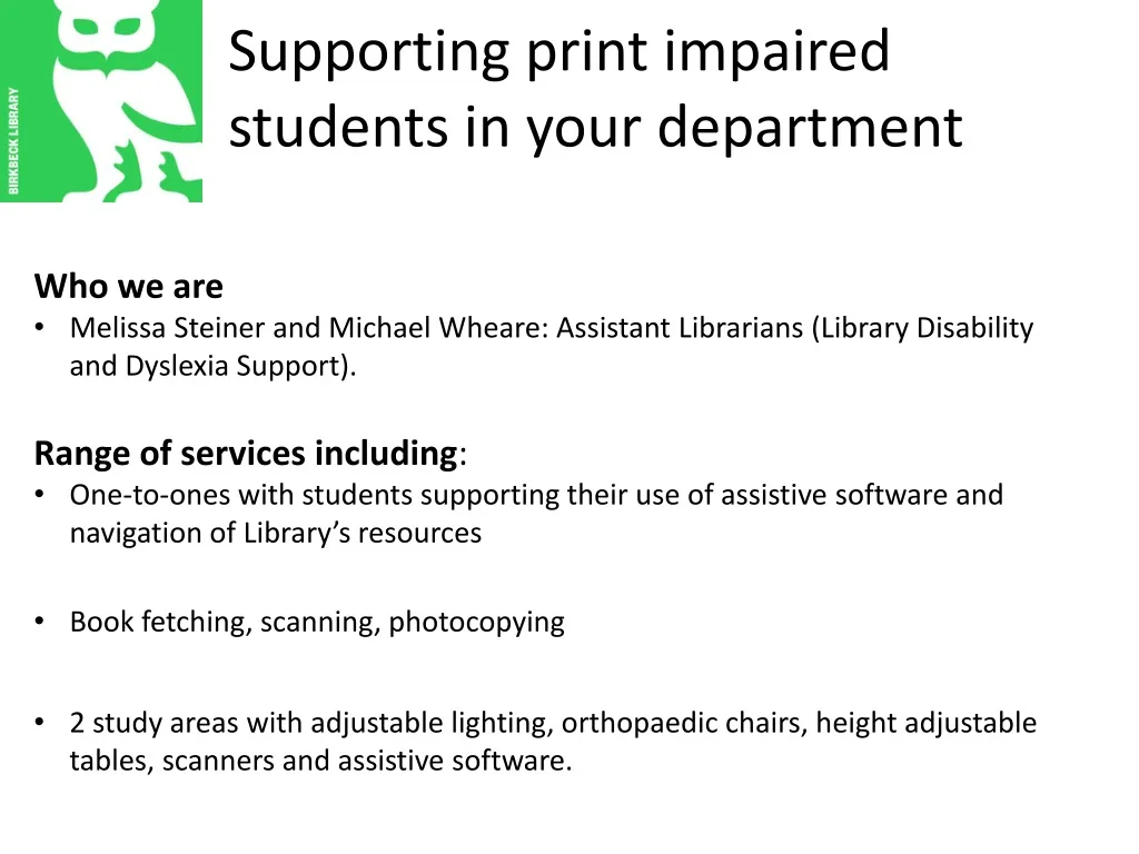 s upporting print impaired students in your