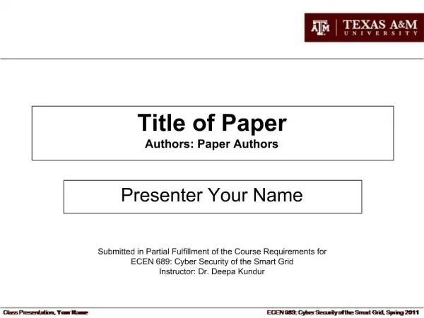 Title of Paper Authors: Paper Authors