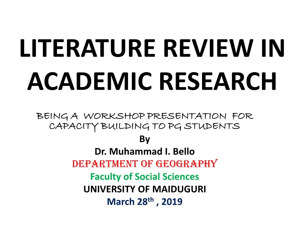 literature review in academic research
