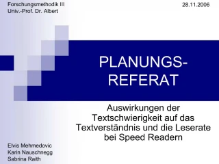 PLANUNGS- REFERAT - slide 1