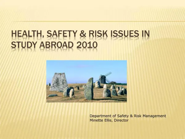 Health, Safety Risk Issues in Study Abroad 2010