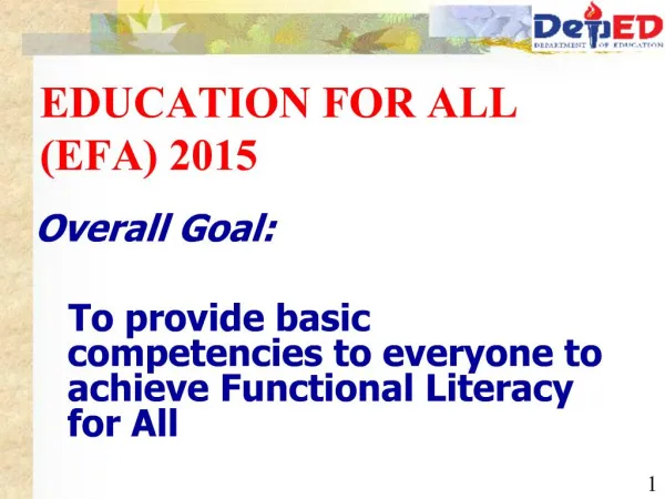 EDUCATION FOR ALL EFA 2015