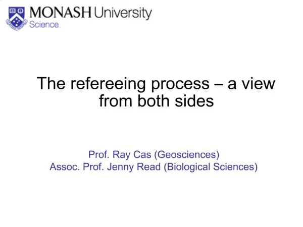 The refereeing process a view from both sides