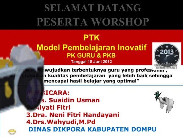 PTK Model Pembelajaran Inovatif PK GURU PKB Tanggal 18 Juni 2012
