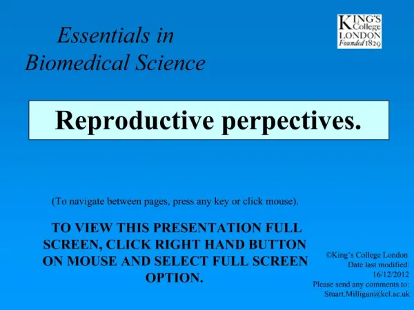 Reproductive perpectives.