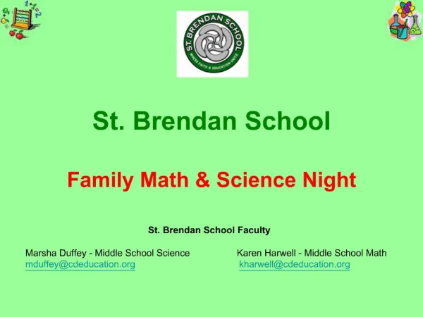St. Brendan School Family Math Science Night