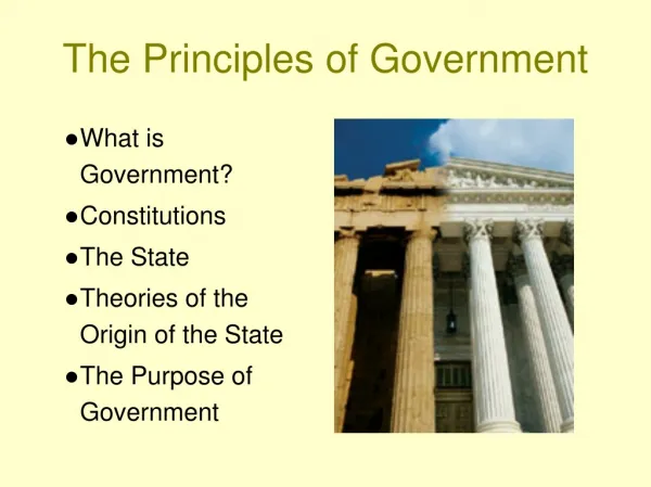The Principles of Government