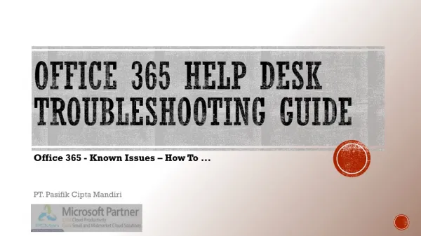 Office 365 Help Desk Troubleshooting Guide