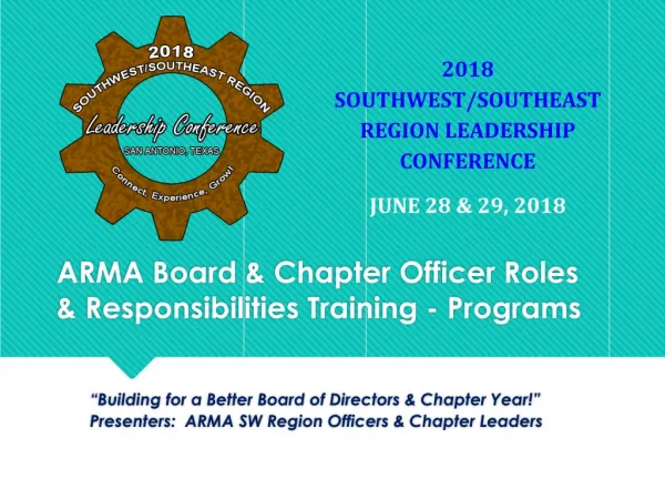 ARMA Board &amp; Chapter Officer Roles &amp; Responsibilities Training - Programs