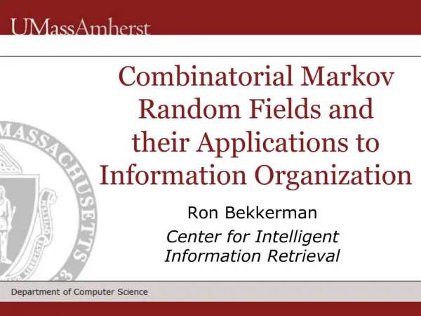 Combinatorial Markov Random Fields and their Applications to Information Organization