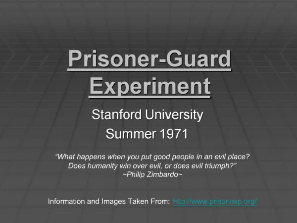 Prisoner-Guard Experiment