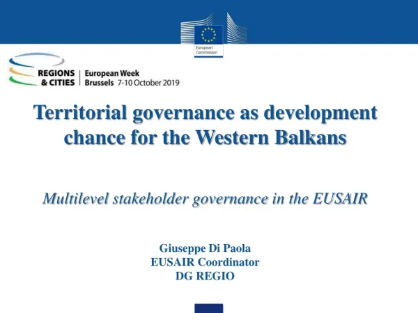 Territorial governance as development chance for the Western Balkans