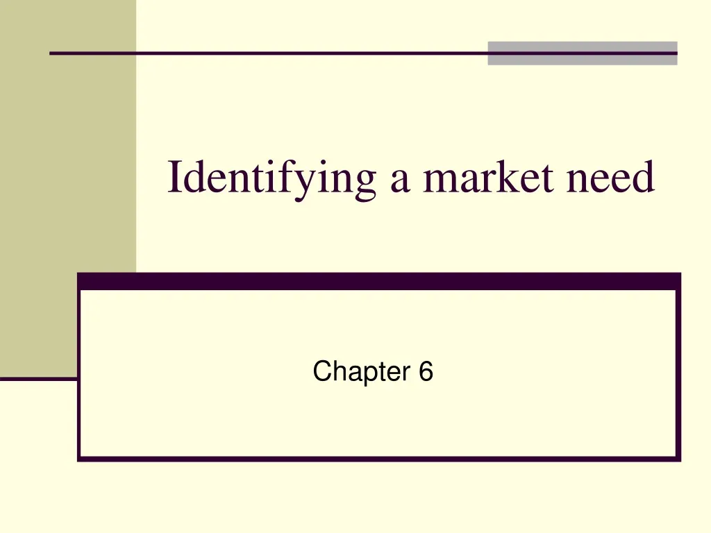 identifying a market need