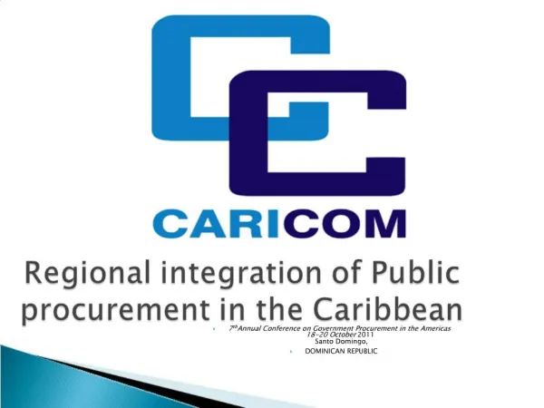 Regional integration of Public procurement in the Caribbean