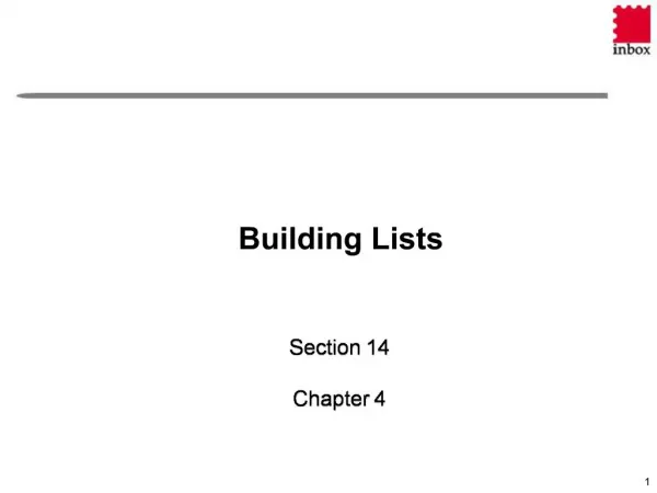 Building Lists