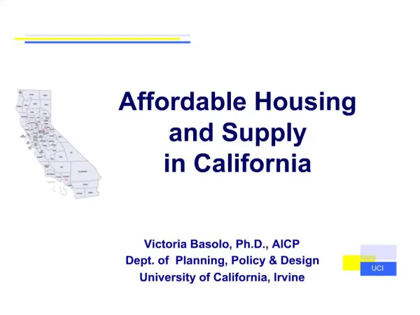 Affordable Housing and Supply in California