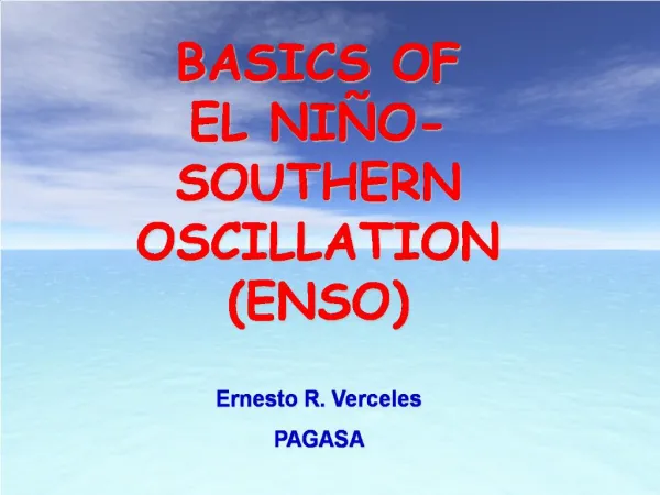 BASICS OF EL NI O-SOUTHERN OSCILLATION ENSO