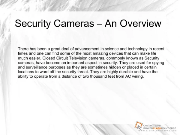 Security Cameras An Overview