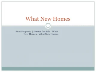 What New Homes - new homes for sale