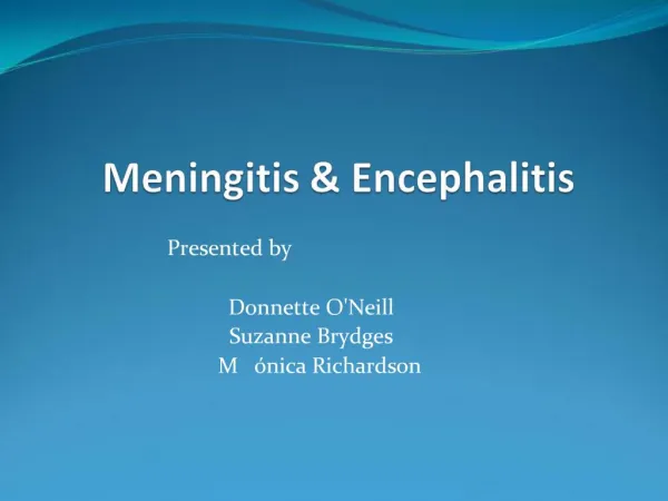Meningitis Encephalitis