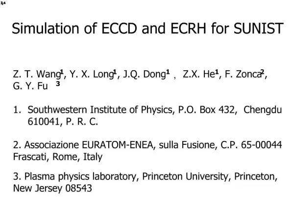 Simulation of ECCD and ECRH for SUNIST