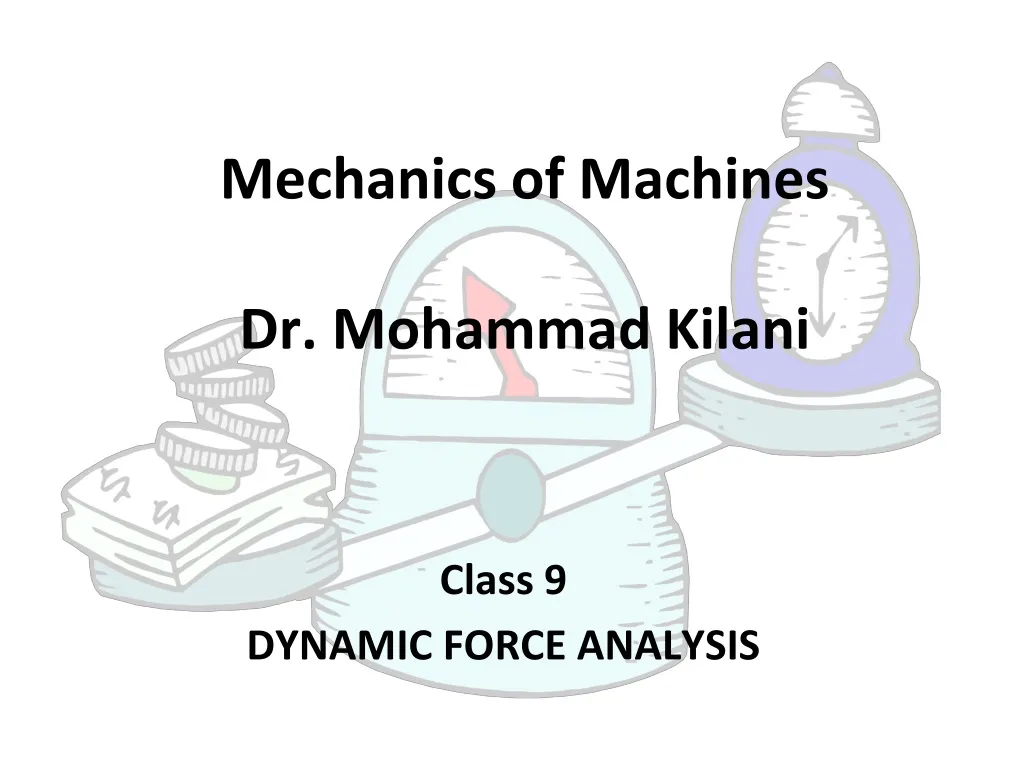 mechanics of machines dr mohammad kilani