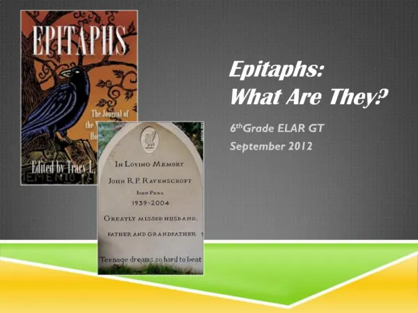 Epitaphs: What Are They