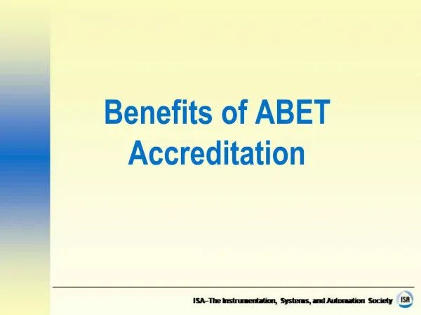 Benefits of ABET Accreditation