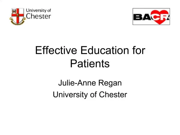 Effective Education for Patients
