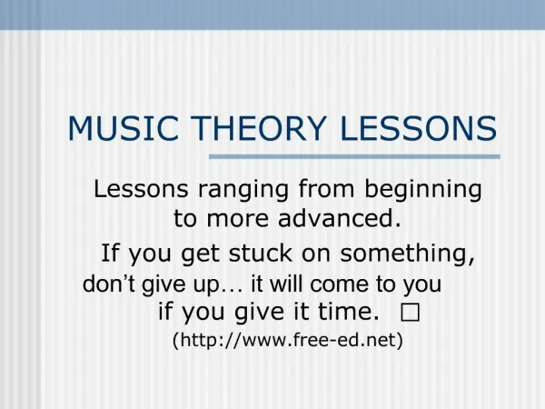 MUSIC THEORY LESSONS