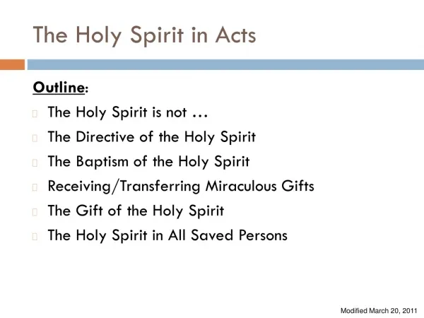The Holy Spirit in Acts