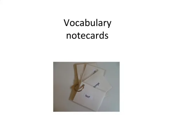 Vocabulary notecards