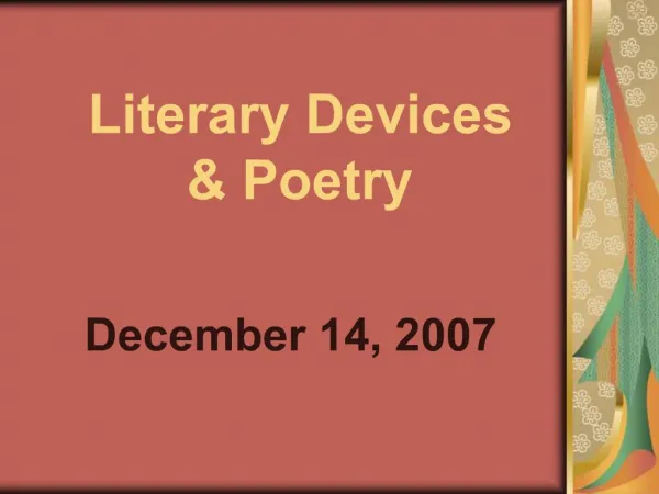 Literary Devices Poetry