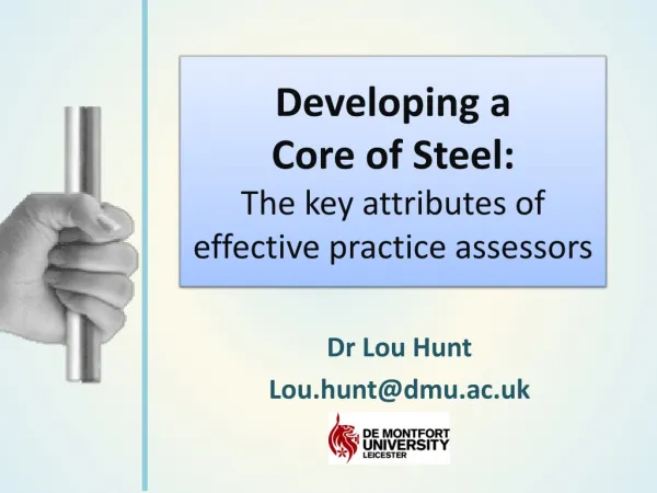 Developing a Core of Steel: The key attributes of effective practice assessors