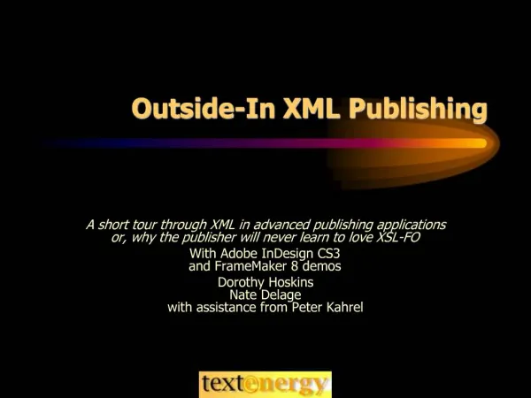 Outside-In XML Publishing