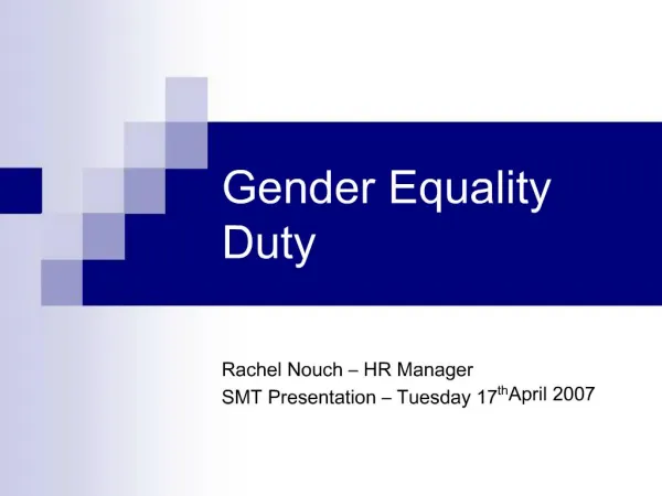 Gender Equality Duty
