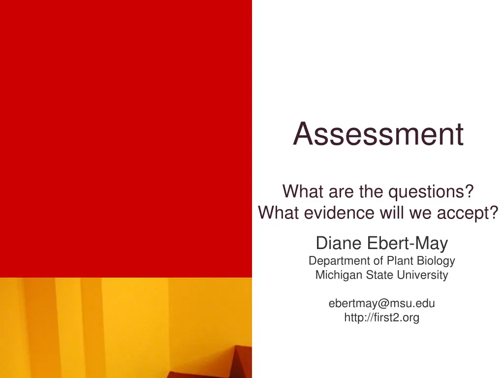 assessment what are the questions what evidence will we accept