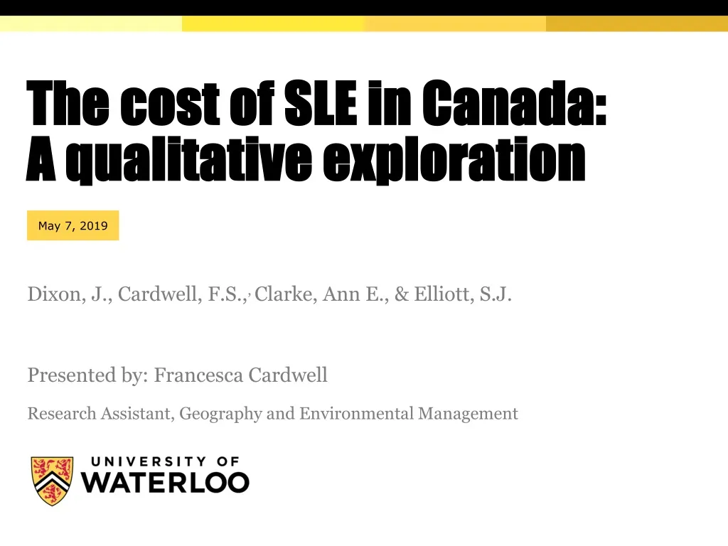 the cost of sle in canada a qualitative exploration